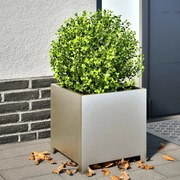 vidaXL Vaso/floreira de jardim 2 pcs 40x40x40 cm aço inoxidável