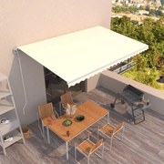 vidaXL Toldo retrátil automático 500x350 cm cor creme
