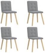 vidaXL Cadeiras de jantar 4 pcs tecido cinzento-claro