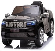 Carro elétrico bateria para Crianças Jeep Grand Cherokee, 12 volts, banco de couro, pneus de borracha EVA PRETO