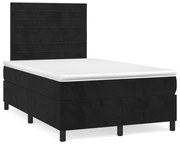 vidaXL Cama boxspring com colchão 120x190 cm veludo preto