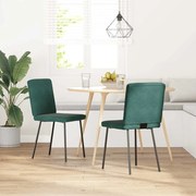 vidaXL Cadeiras de jantar 2 pcs veludo verde-escuro