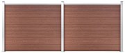 vidaXL Conjunto painel de cerca 353x146 cm WPC castanho