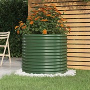 vidaXL Vaso/floreira de jardim aço revestido a pó 80x80x68 cm verde