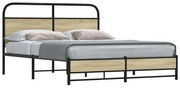 vidaXL Estrutura de cama sem colchão 160x200cm metal carvalho sonoma