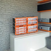 Organizador de ferramentas para casa e garagem 29,5 x 19,5 x 16 cm Laranja + Cinzento