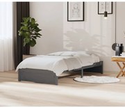 vidaXL Estrutura de cama 90x200 cm madeira maciça cinzento
