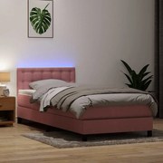 vidaXL Cama com molas/colchão 80x220 cm veludo rosa