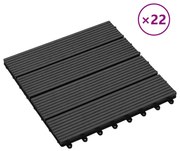vidaXL Ladrilhos de pavimento 22 pcs WPC 2m² 30x30 cm preto
