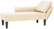 Chaise lounge com almofada tecido corduroy creme