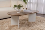 Mesa de Centro "Sable" – Nogueira e Branco , 105x65x40 cm, Design Acol