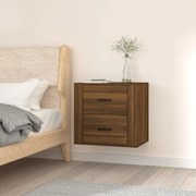vidaXL Mesa de cabeceira de parede 50x36x47 cm carvalho castanho
