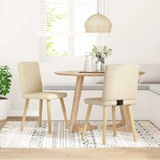 vidaXL Cadeiras de jantar 2 pcs tecido cor creme