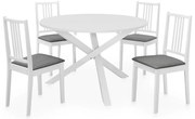 vidaXL 5 pcs conjunto de jantar MDF branco