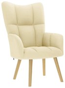 vidaXL Cadeira de descanso tecido cor creme