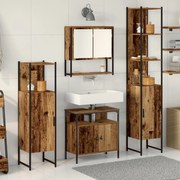 Conjunto de Mobiliário para Casa de Banho de 4 Peças Madeira Velha Mad