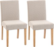 HOMCOM Cadeiras de jantar Conjunto de 2, cadeiras estofadas modernas com tecido estilo linho, assento e encosto acolchoados, pernas em madeira de seringueira | Aosom Portugal