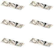 Conjunto de 6 focos embutidos brancos GU10 AR70 sem aro 3 luzes - Oneon