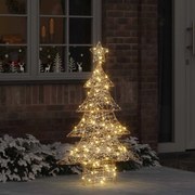 vidaXL Árvore de Natal com 120 LEDs Branco quente 120,5 cm PET