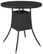 Mesa de jardim 70x70x73 cm vime PE preto