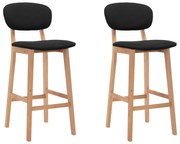 vidaXL Bancos de bar 2 pcs tecido preto