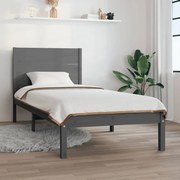 Estrutura cama solteiro 90x200 cm pinho maciço cinzento