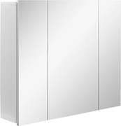 kleankin Armário de Casa de Banho com 3 Portas com Espelho Armário de Parede com Prateleiras Internas Ajustáveis 70x15x60 cm Branco | Aosom Portugal