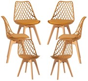 Pack 6 Cadeiras Mima - Mostarda