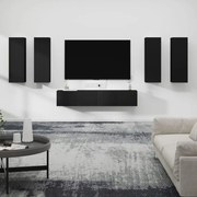 vidaXL Conjunto móveis de TV 6 pcs madeira processada preto
