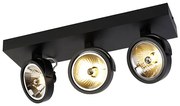 Projetores design preto ajustáveis 3 luzes - Go Moderno