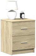 vidaXL Mesa de cabeceira com 2 gavetas 40x36x50 cm carvalho sonoma