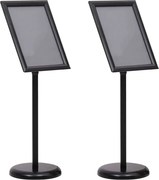 vidaXL Suportes para Pôsteres 2 pcs Preto 32,7 x 24 x 108 cm Alumínio