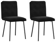 vidaXL Cadeiras de jantar 2 pcs veludo preto