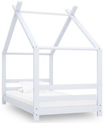vidaXL Estrutura de cama para crianças 80x160 cm pinho maciço branco