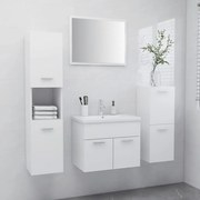 vidaXL Conjunto de móveis de casa de banho derivados de madeira branco