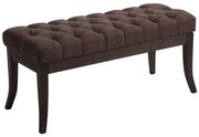 Banco Ramses em tecido com estrutura em antigo escuro 46 x 100 x 38 cm Castanho