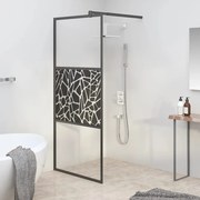 vidaXL Divisória de chuveiro 80x195cm vidro ESG design de pedras preto