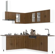 vidaXL 11 peças armário de cozinha conjunto Porto carvalho castanho