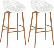 vidaXL Cadeiras de bar 2 pcs branco