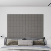 vidaXL Painel de parede 12 pcs 90x30 cm tecido 3,24 m² cinza-claro