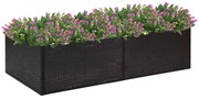 vidaXL Vaso/floreira de jardim 157x80x40 cm vime PE preto