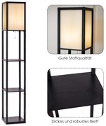 Luminária de chão moderna com prateleira iluminada 29 x 29 x 163 cm preta