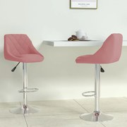 vidaXL Bancos de bar 2 pcs veludo rosa
