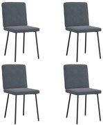 vidaXL Cadeiras de jantar 4 pcs veludo cinzento-escuro