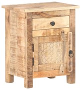 vidaXL Mesa de cabeceira 40x30x50 cm madeira de mangueira áspera
