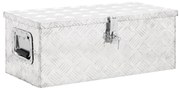 vidaXL Caixa de arrumação 70x31x27 cm alumínio prateado