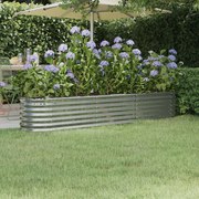 vidaXL Canteiro elevado jardim 224x40x36cm aço revestido a pó prateado