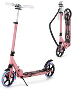 Patinete dobrável de alumínio com rodas de LED para adultos e crianças - verde