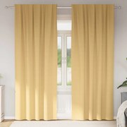 vidaXL Cortinas com cortinas 2 pcs Bege 225 x 140 cm Poliéster
