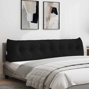 vidaXL Travesseiro para Costas Preto 200 x 24 x 50 cm tecido